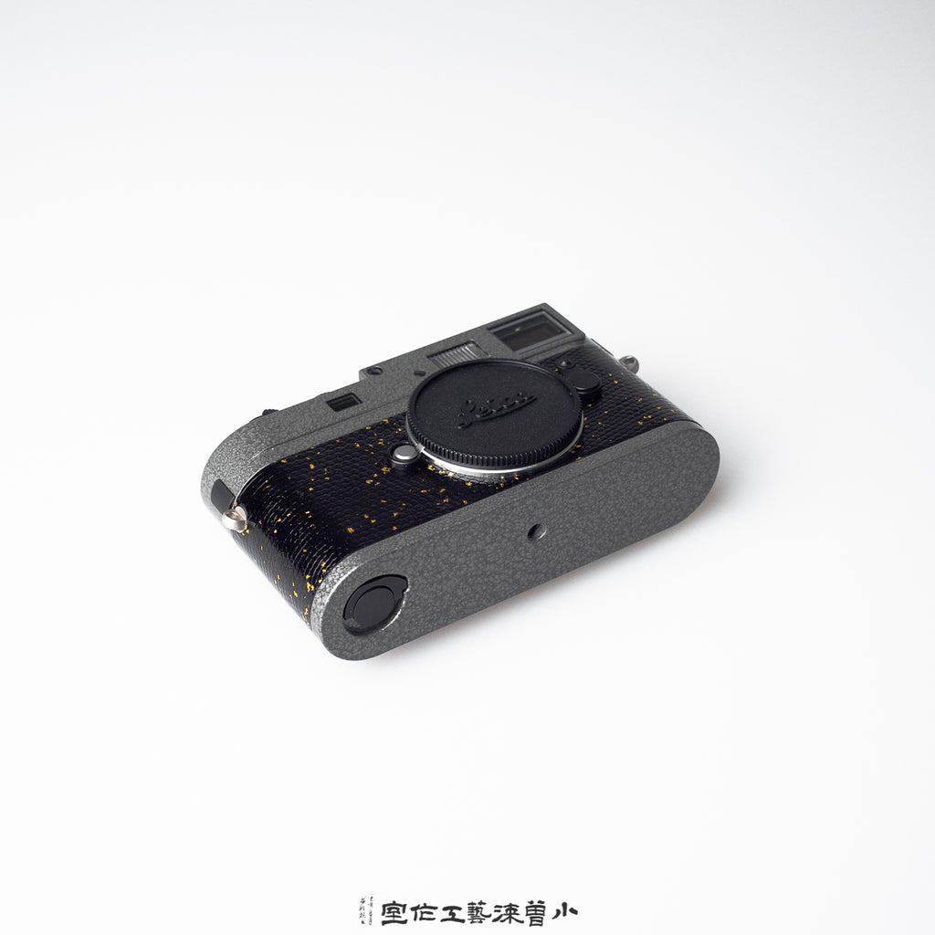 Gold-Flecked Black Lizard Skin with Hammered Grey Lacquer Finish（M240）