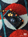 Gloden,Leather art replacement with gold sprinkled lizard skin material/black