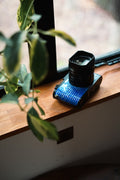 Q3 Leather art replacement with gold sprinkled lizard skin material/Blue