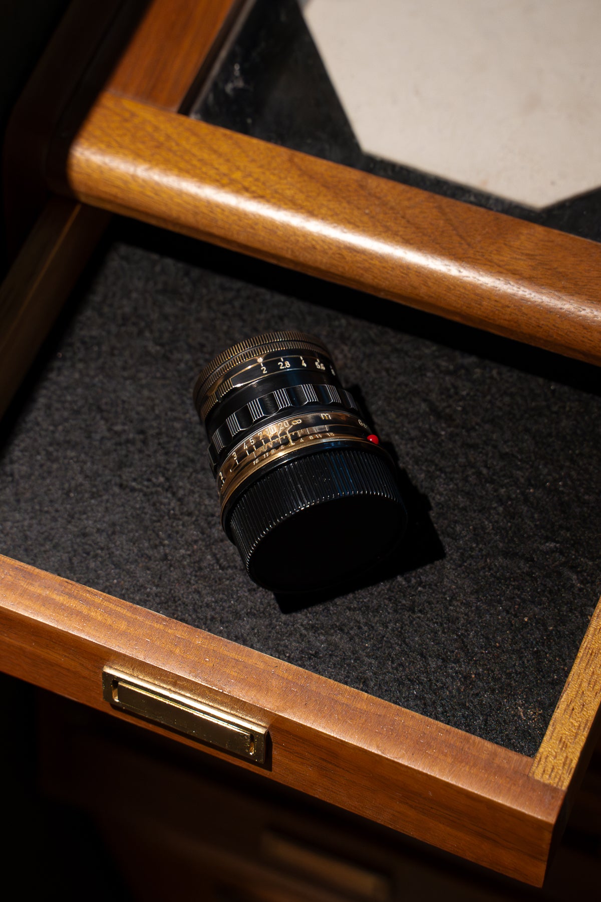 50mm Lens Custom Vintage Reset black paint/exposed copper to make old