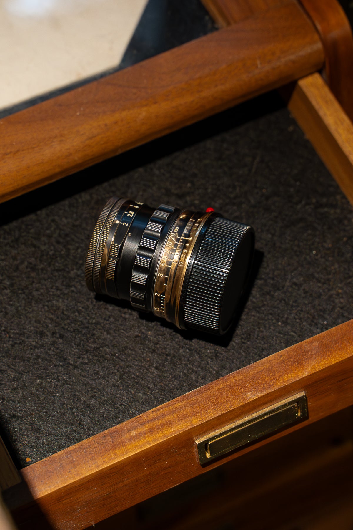50mm Lens Custom Vintage Reset black paint/exposed copper to make old