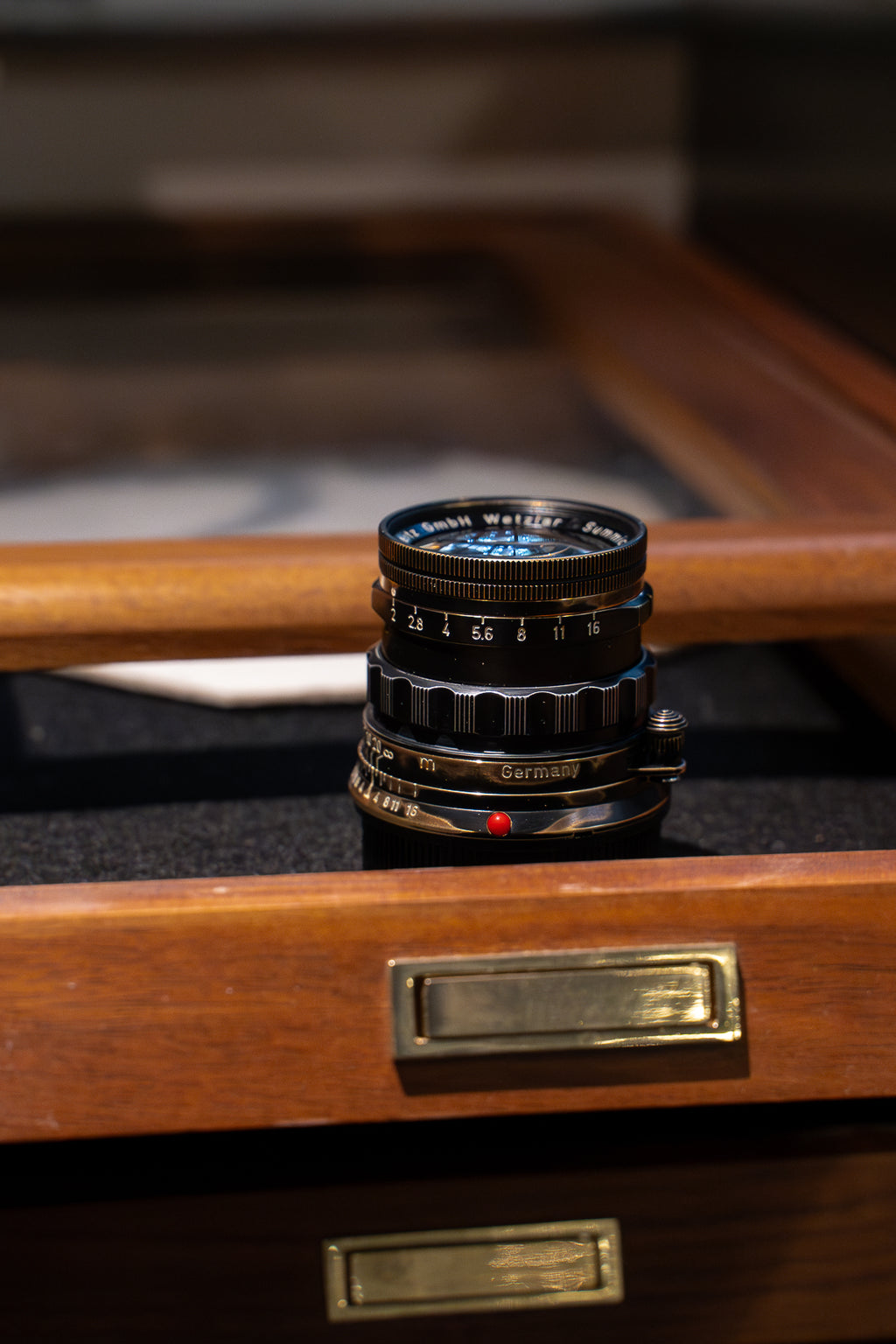 50mm Lens Custom Vintage Reset black paint/exposed copper to make old