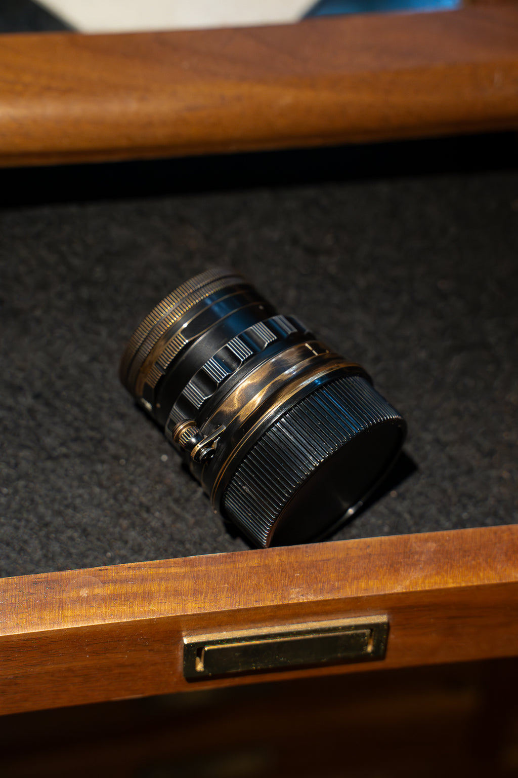 50mm Lens Custom Vintage Reset black paint/exposed copper to make old