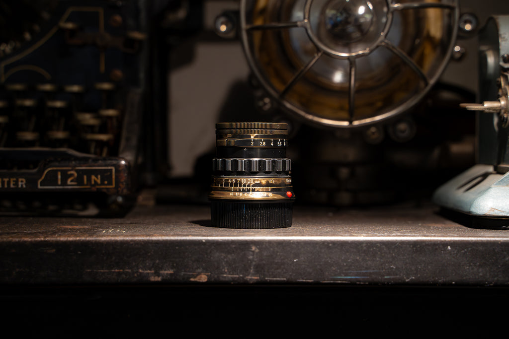 50mm Lens Custom Vintage Reset black paint/exposed copper to make old