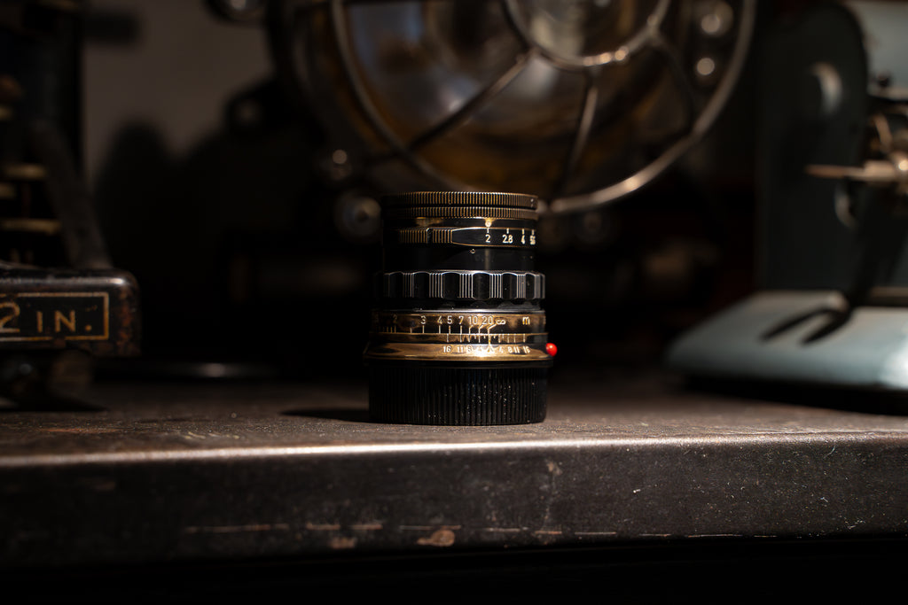 50mm Lens Custom Vintage Reset black paint/exposed copper to make old