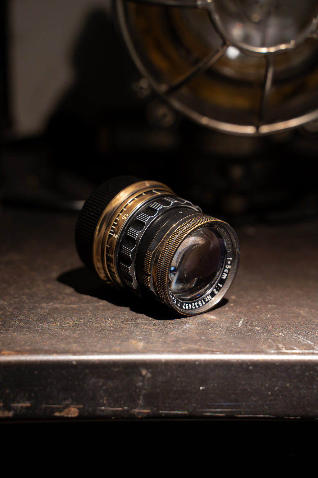 50mm Lens Custom Vintage Reset black paint/exposed copper to make old