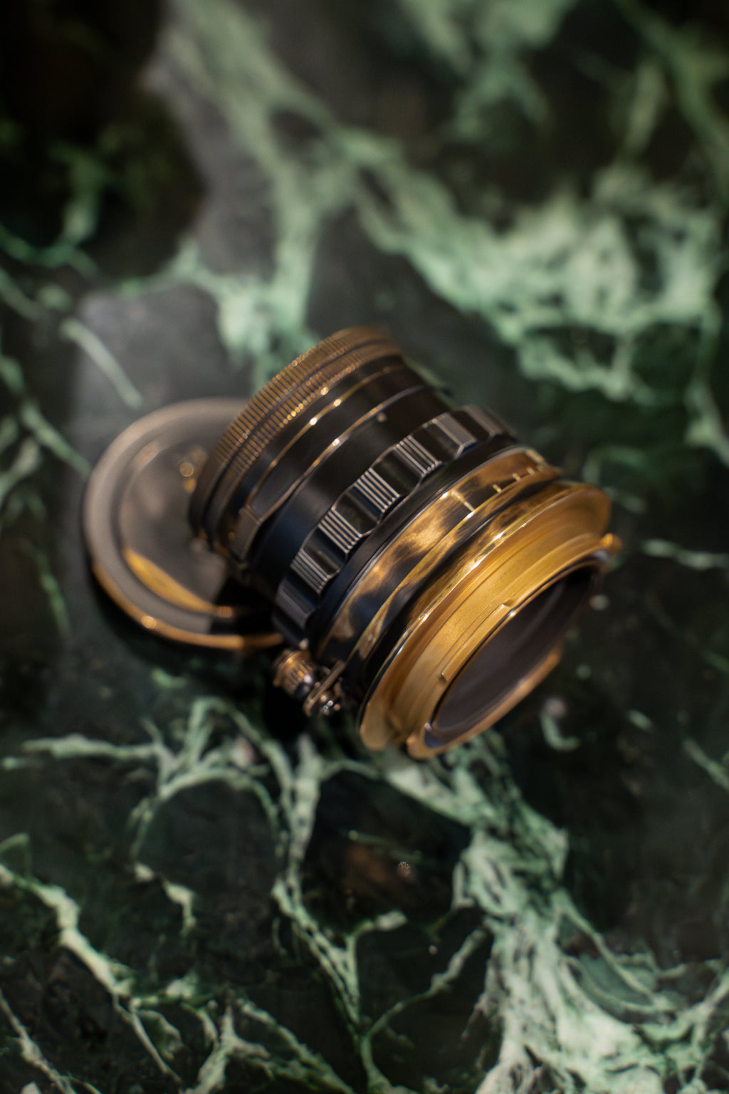 50mm Lens Custom Vintage Reset black paint/exposed copper to make old