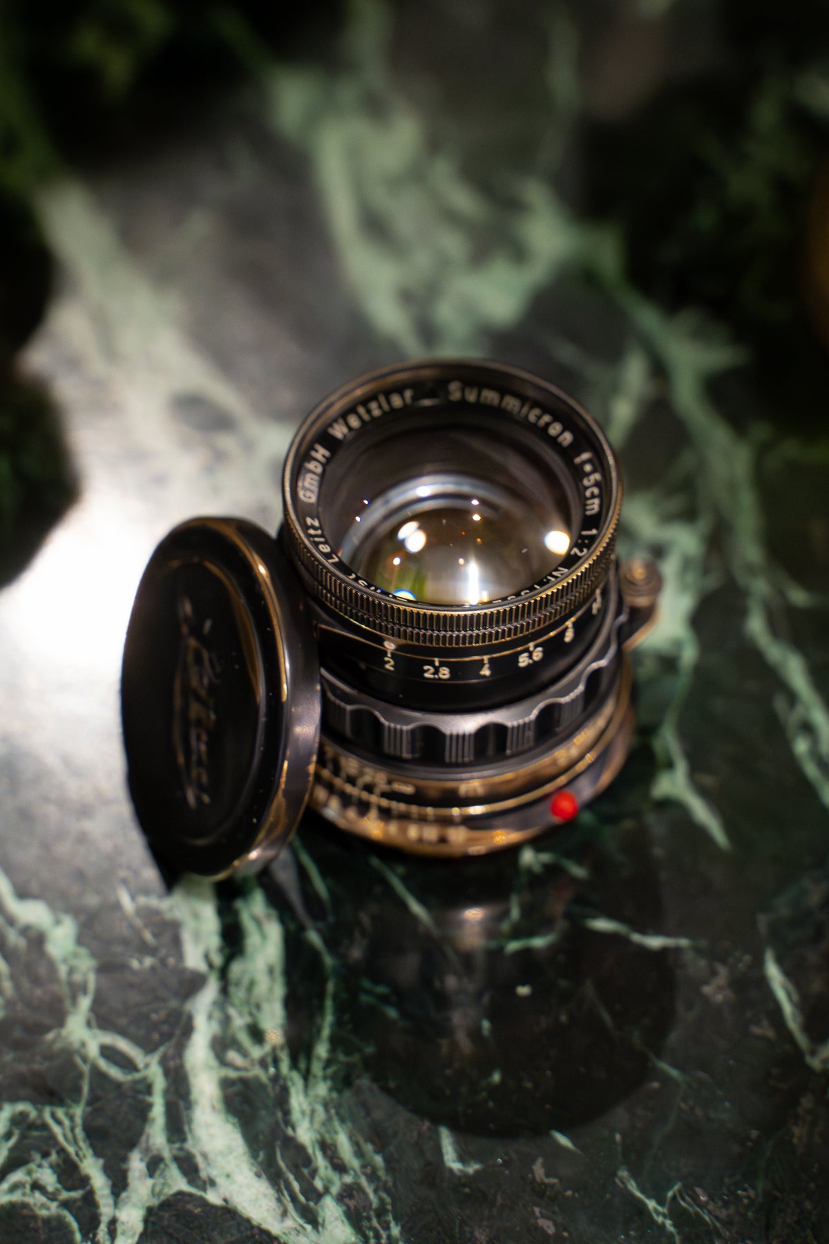 50mm Lens Custom Vintage Reset black paint/exposed copper to make old