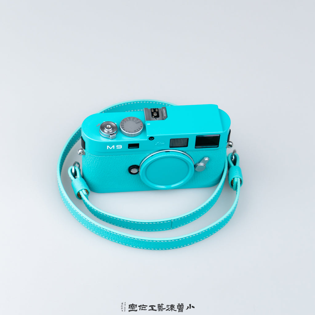 T Blue French Lambskin Camera Shoulder Strap（M9）